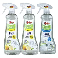 德淨Poliboy浴廁清潔500ml三入組合(有機浴室水垢清潔劑*2/有機玻璃清潔劑*1) 浴室水垢+浴室水垢+玻璃