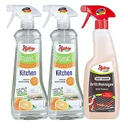 德淨Poliboy廚房清潔500ml三入組合(有機廚房清潔劑*2/烤盤清潔劑*1) 廚房+廚房+烤盤
