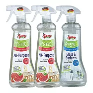 德淨Poliboy家具保養500ml三入組合(有機多用途清潔劑*2/有機玻璃清潔劑*1) 多用途+多用途+玻璃