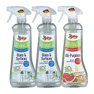 德淨Poliboy家具保養500ml三入組合(有機玻璃清潔劑*2/有機多用途清潔劑*1) 玻璃+玻璃+多用途