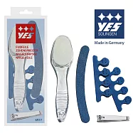 【YES 德悅氏】德國製造 腳部修容組B(銼腳板 指甲剪 拋光棒 支撐墊)