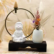 倒流香禪風小佛套組-衲靜 台灣原創 在地生產 附台灣製倒流香3顆