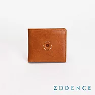 ZODENCE SAXON義大利植鞣革7卡證件窗短夾 駝