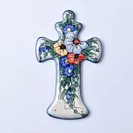 波蘭陶 紫花蔓藤系列 十字架 波蘭手工製