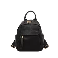 DF Queenin - 新款韓版小清新時尚PU超質感旅行小後背包-共3色 黑色