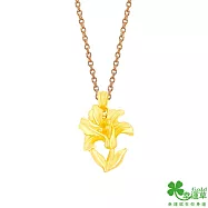 幸運草金飾 美麗萱言黃金墜子 送玫瑰鋼項鍊