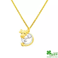 幸運草金飾 扭轉乾坤黃金/純銀墜子 送玫瑰鋼項鍊