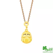 幸運草金飾 得利達摩黃金墜子 送玫瑰鋼項鍊