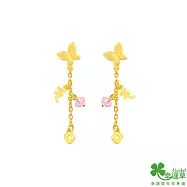 幸運草金飾 知曉黃金/水晶耳環