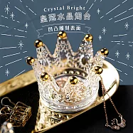 皇冠水晶玻璃雕刻燭台(2入)(附贈電子蠟燭)