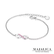 Majalica925純銀手鍊無限造型無盡的愛925純銀手鏈女情人祝福送禮銀飾品牌PH8034 17 粉鋯手鍊