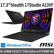 msi微星 Stealth 17Studio A13VF-036TW 17.3吋 電競筆電(i9-13900H/32G/1T SSD/RTX4060-8G/Win11P)
