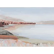 【玲廊滿藝】M-欒樹繁花映紅了湖面14x19cm