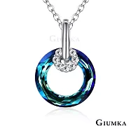 GIUMKA白K飾-女短鍊甜蜜佳人採施華洛世奇水晶元素 精鍍正白K 彩紫/藍綠任選 MN00709 45cm 藍綠色