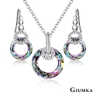 GIUMKA白K飾-項鍊耳環套組甜蜜佳人採施華洛世奇水晶元素 精鍍正白K 紫色/藍綠任選 MN00709 無 紫色項鍊耳環套組