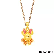 Disney迪士尼系列金飾 立體黃金墜子-櫻花米妮款 送黑皮繩項鍊