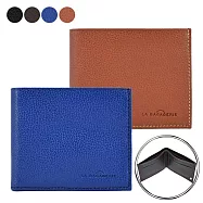 LA BAGAGERIE Nicolas系列粒面牛皮8卡短夾 黑