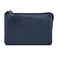 LA BAGAGERIE H23系列牛皮三層零錢包 海軍藍