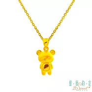甜蜜約定2SWEET 悠悠哉哉拉拉熊Rilakkuma立體黃金墜子 送玫瑰鋼項鍊