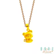 甜蜜約定2SWEET 輕鬆生活拉拉熊Rilakkuma立體黃金墜子 送玫瑰鋼項鍊