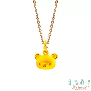 甜蜜約定2SWEET 懶洋洋拉拉熊Rilakkuma立體黃金墜子 送玫瑰鋼項鍊