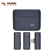 GKI耀麟國際 即插即用 全指向型手機用領夾式一對二收音麥克風 直播/錄影 Type-C接口