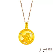 J&rsquo;code真愛密碼金飾 愛神密語 邱比特黃金墜子 送玫瑰鋼項鍊