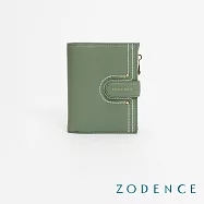 ZODENCE LIS進口牛皮三層短夾 抹茶綠