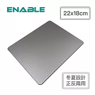 【ENABLE】 極簡 防水抗污 鋁合金滑鼠墊 22x18cm (冬夏雙面用設計)- 太空灰