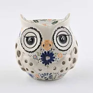 波蘭陶 花攢綺簇系列 貓頭鷹燭台 波蘭手工製