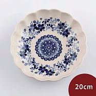 波蘭陶 蔚藍花語系列 波浪深盤 20cm 波蘭手工製