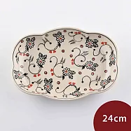 波蘭陶 花辰月夕系列 波浪橢圓形深盤 24cm 波蘭手工製