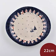 波蘭陶 靜謐冬夜系列 橢圓淺盤 22cm 波蘭手工製