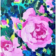 【玲廊滿藝】李喬煒-桔梗花園15x15cm