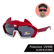 【SUNS】兒童彈力太陽眼鏡 帥氣鋼鐵人造型 寶麗來鏡片 抗UV400 S121 鋼鐵紅