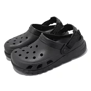 Crocs 涼拖鞋 Duet Max II Clog 男女鞋 黑 渦輪克駱格 魔鬼氈 可調節 卡駱馳 208776001 25cm BLACK