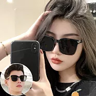 seoul show首爾秀 轉角遇見愛王俊凱類款方框文藝太陽眼鏡UV400墨鏡 B334 黑框黑灰片