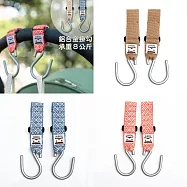 台灣製造嬰兒推車掛勾萬用置物勾_3組(共6個)|嬰兒推車配件 B燕麥棕+海松藍+石榴紅