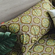 【麗塔寢飾】40支紗精梳棉 美式信封枕套組 森林之歌 綠圓