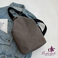 【iSPurple】潮流尼龍*大容量男性斜垮單肩包/ 灰