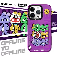 YOUNGKIT原創潮流 iPhone 14 Pro 6.1吋 兔紫系列 霧感透色防摔手機殼 三兔行