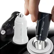 (2入組)DA 迷你智能車充 30分鐘急速充電50% up 雙孔20W Type-C PD+QC3.0(台灣認證車用充電器) 白*1+黑*1