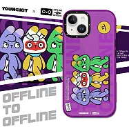 YOUNGKIT原創潮流 iPhone 14/13 6.1吋 共用 兔紫系列 霧感透色防摔手機殼 三兔行