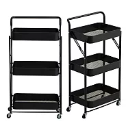 IDEA-免安裝北歐三層收納推車 黑色