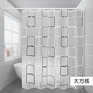 【E.dot】PEVA防霉防水浴簾(附掛環) -3入組 大方格