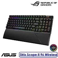 【送原廠ROG電競鼠墊】ASUS 華碩 ROG Strix Scope II 96 Wireless SNOW軸 無線電競鍵盤