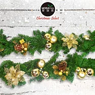 摩達客台製9呎(270cm)聖誕裝飾樹藤條 (金色系) (可彎曲調整/可掛門邊/窗邊/牆沿) 本島免運費