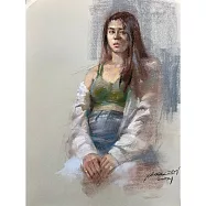 【玲廊滿藝】連雅綺-白外套54.6x39.4cm