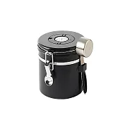 [野一夏] 304不鏽鋼密封罐1.5L|咖啡豆/奶粉/保鮮罐 附304鋼勺 防潮防鏽可記日期 防潮罐 茶葉罐 真空罐 收納罐 -黑色