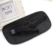 E.City_韓版休閒貼身腰包護照包 黑